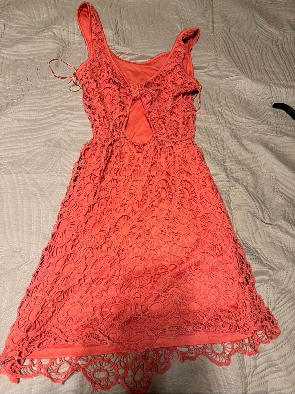 Lauren Conrad Coral Crochet Mini Dress size Small